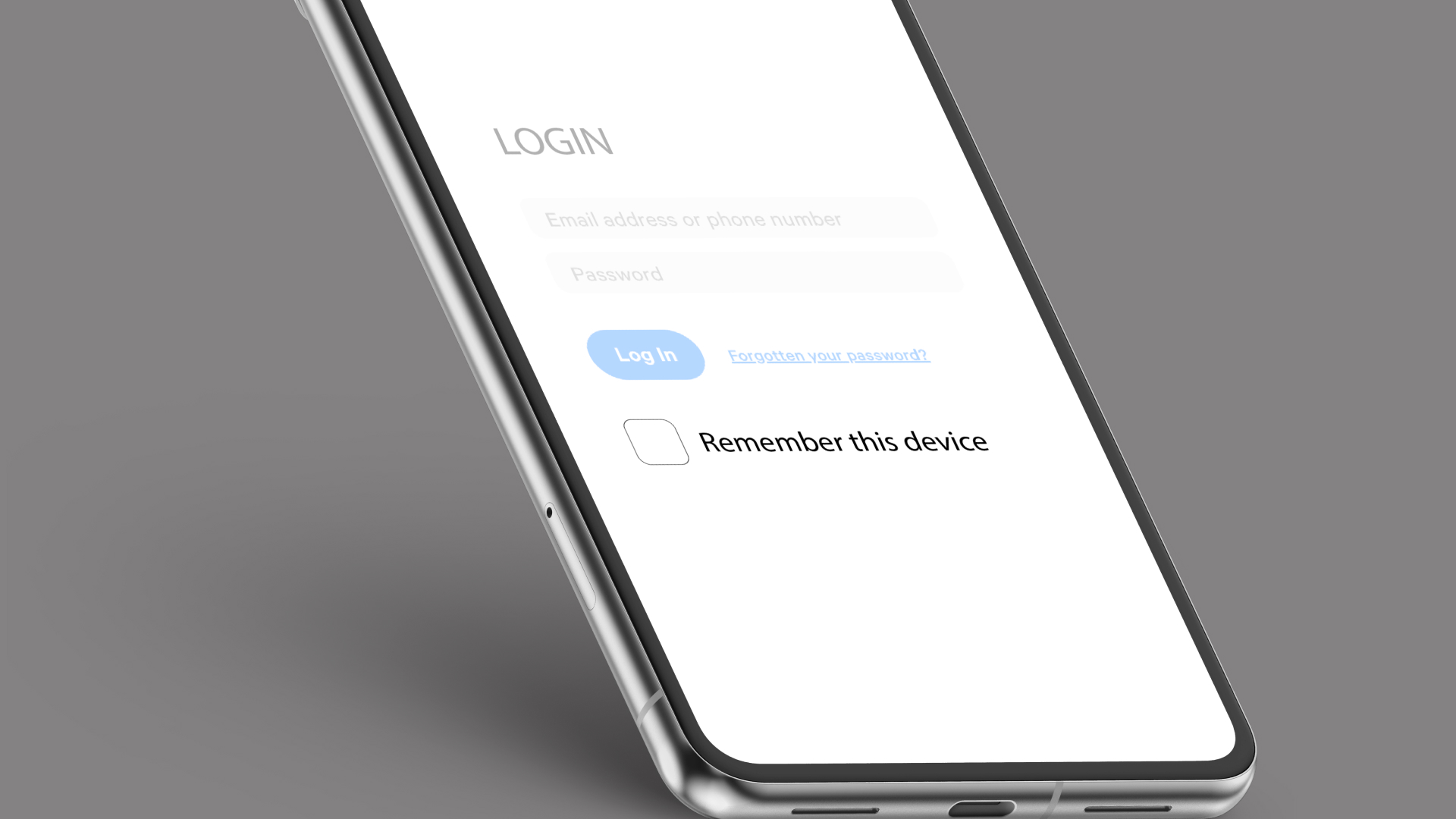 decorative: image of a phone with a login screen and the tickbox with ‘remember this device’ shown prominently