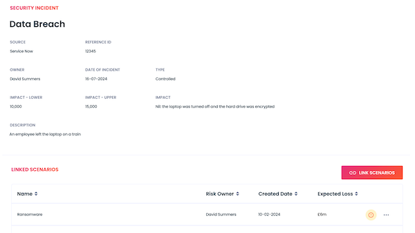 Track incident data